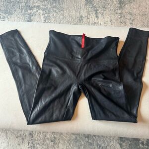 SPANX Black Metallic Leggings Size L